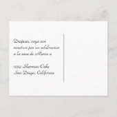 適応性キンセアニェラインビタシオンタルジェタ インビテーションポストカード (裏面)