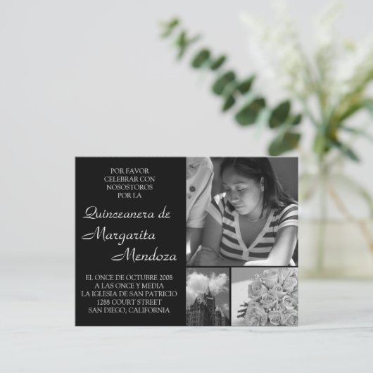 適応性キンセアニェラインビタシオンタルジェタ インビテーションポストカード (スタンド正面)