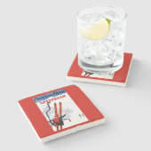 適用範囲が広いフライヤのSplitkeinの木のスキー広告宣伝 ストーンコースター (横)