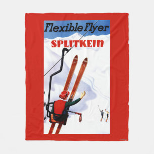 適用範囲が広いフライヤのSplitkeinの木のスキー広告宣伝 フリースブランケット