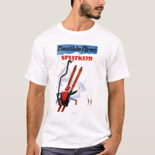 適用範囲が広いフライヤのSplitkeinの木のスキー広告宣伝 Tシャツ