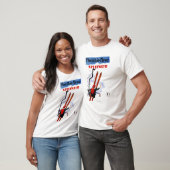 適用範囲が広いフライヤのSplitkeinの木のスキー広告宣伝 Tシャツ (ユニセックス)