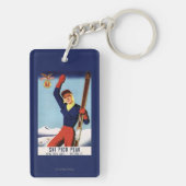 適用範囲が広いフライヤPinのスキー女の子 キーホルダー (裏面)