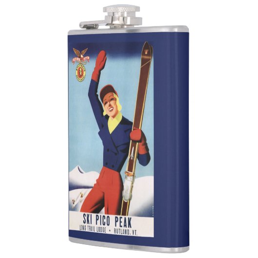 適用範囲が広いフライヤPinのスキー女の子 フラスク (左)