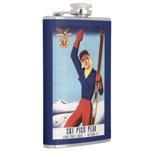 適用範囲が広いフライヤPinのスキー女の子 フラスク (右)