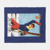 適用範囲が広いフライヤPinのスキー女の子 フリースブランケット (正面(横))