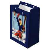 適用範囲が広いフライヤPinのスキー女の子 ミディアムペーパーバッグ (裏面アングル)