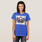 遭難の乳房 – ピンクと黒 Tシャツ (正面フル)