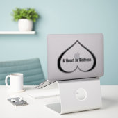 遭難ハート シール (デスク上のノートパソコン)