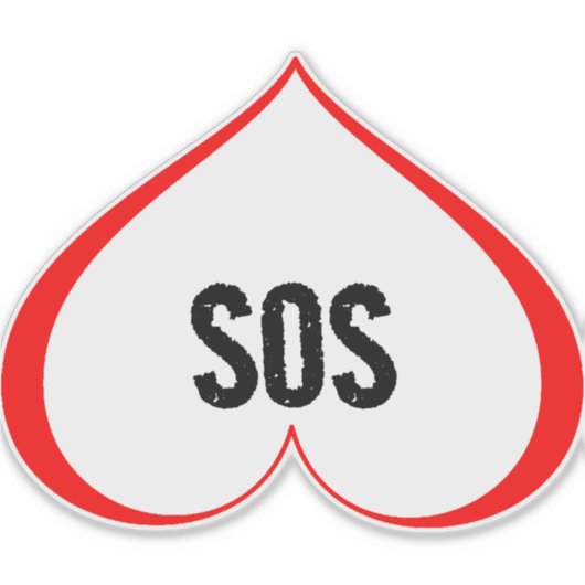 遭難中のハート シール (正面)