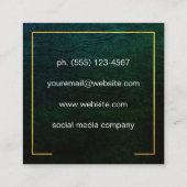 遭難緑色縁ど金ゴールド スクエア名刺 (裏面)