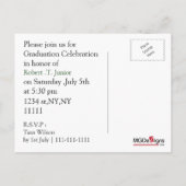 遭難緑迷彩柄卒業写真招待状 インビテーションポストカード (裏面)