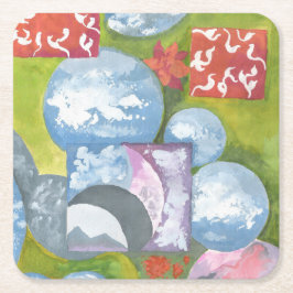 遵守フォークアートバイアンヤ スクエアペーパーコースター