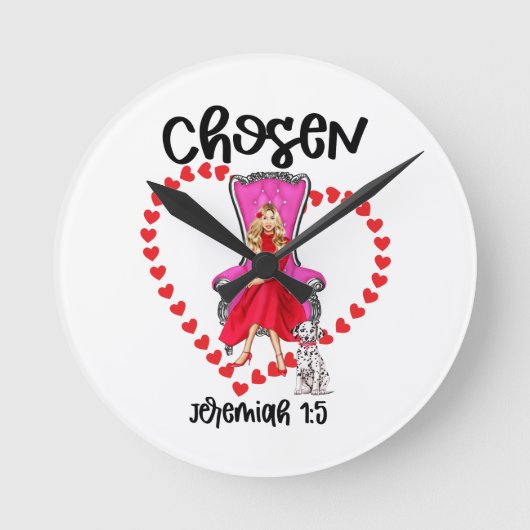 選ばれたエレミヤ1:5バレンタインガレンツィンデー神 ラウンド壁時計 (正面)