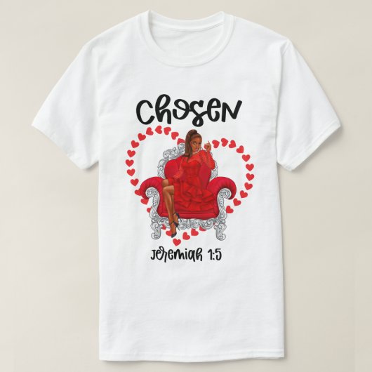 選ばれたエレミヤ1:5バレンタインガレンツィンデー神 Tシャツ (デザイン正面)