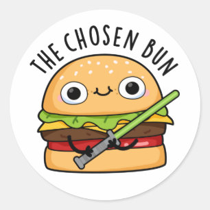 選ばれたパンおもしろいフードウォリアーBun Pun ラウンドシール