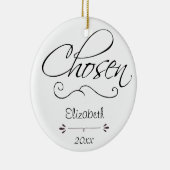 選ばれた擁護施設、採用のテーマの日付がついたギフト セラミックオーナメント (右)