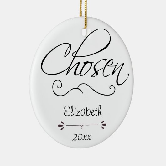 選ばれた擁護施設、採用のテーマの日付がついたギフト セラミックオーナメント (右)