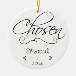 選ばれた擁護施設、採用のテーマの日付がついたギフト セラミックオーナメント