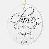 選ばれた擁護施設、採用のテーマの日付がついたギフト セラミックオーナメント (左)