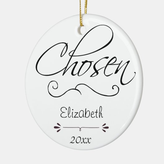 選ばれた擁護施設、採用のテーマの日付がついたギフト セラミックオーナメント (左)