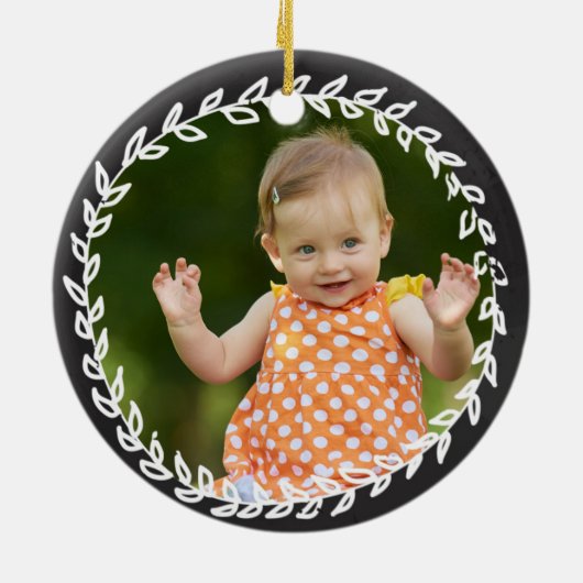 選ばれた擁護施設、採用のテーマの日付がついたギフト セラミックオーナメント (裏面)