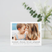 選ばれた最愛の養子ミニマル写真の採用 ポストカード (スタンド正面)