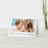 選ばれた最愛の養子ミニマル写真の採用 案内状 (正面)