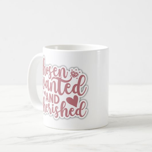 選ばれた、欲しかった、そして大切な可愛いコーヒーマグ コーヒーマグカップ (正面左)