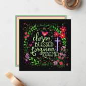 選ばれ 救われ かわいい イースター 花 ノートカード (正面/裏面インサイチュ)