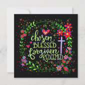 選ばれ 救われ かわいい イースター 花 ノートカード (正面)