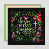 選ばれ 贖われ かわいい 宗教 イースター 花 ノートカード (正面/裏面)