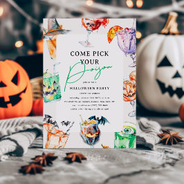 選んでください毒薬カクテル 大人のハロウィンパーティー 招待状