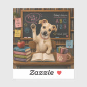 選んで!かわいい学校の犬がパーを上げています シール (シート)