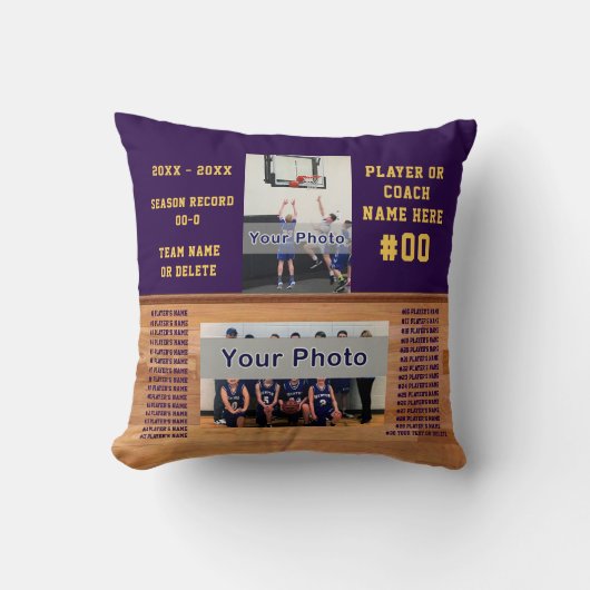 選パーソナライズされた手向けバスケットボールの贈り物,コーチ クッション (正面)