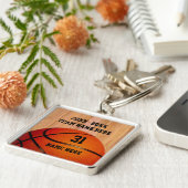 選パーソナライズされた手用バスケットボールキーホルダー キーホルダー (側面)