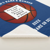 選パーソナライズされた手用バスケットボールブランケット，コーチ シェルパブランケット (3/4)