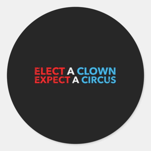 選ピエロがサーカスTシャツアンチ切り株を期待する ラウンドシール (正面)