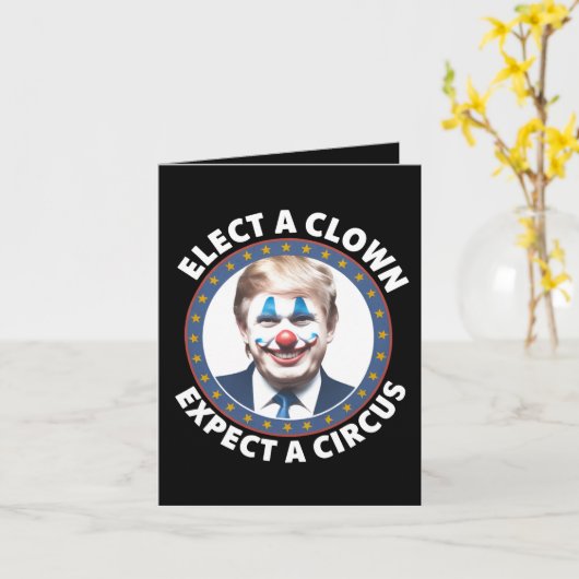 選ピエロはサーカス政治を期待しておもしろいいる カード (黄色い花)