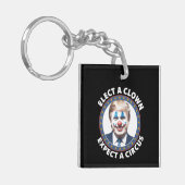 選ピエロはサーカス政治を期待しておもしろいいる キーホルダー (正面左)