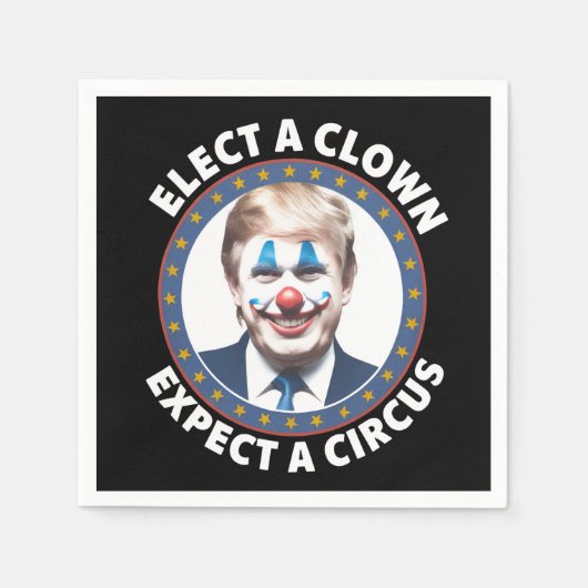 選ピエロはサーカス政治を期待しておもしろいいる スタンダードカクテルナプキン (正面)