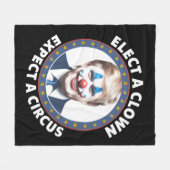 選ピエロはサーカス政治を期待しておもしろいいる フリースブランケット (正面(横))