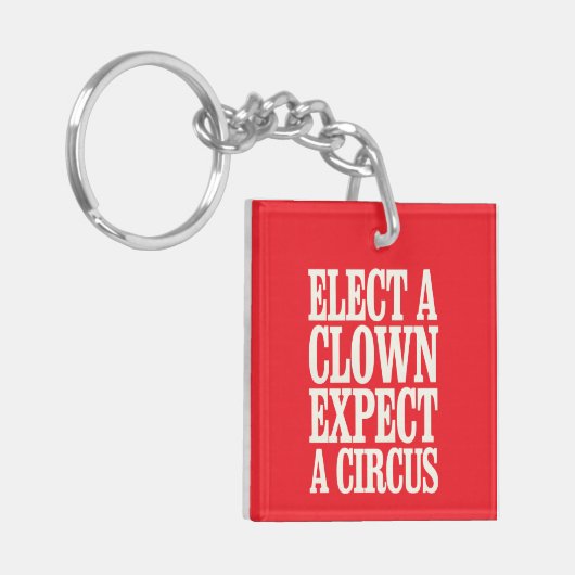 選ピエロは、政治的にアンチを誇大宣伝すると予想する キーホルダー (正面左)