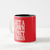 選ピエロは、政治的にアンチを誇大宣伝すると予想する ツートーンマグカップ (正面左)