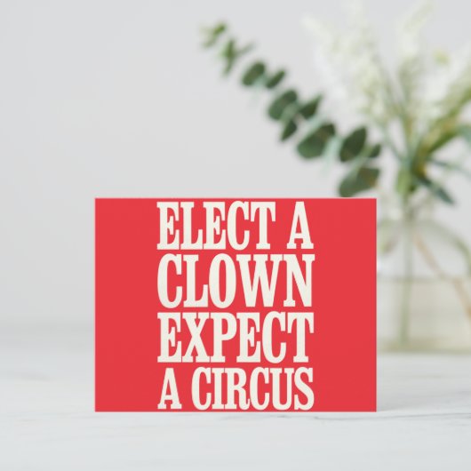 選ピエロは、政治的にアンチを誇大宣伝すると予想する ポストカード (スタンド正面)