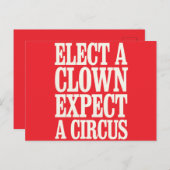 選ピエロは、政治的にアンチを誇大宣伝すると予想する ポストカード (正面/裏面)