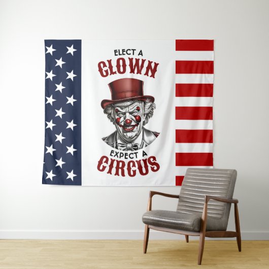 選ピエロ、サーカスのアンチおもしろいトランプ タペストリー (インサイチュ(横))