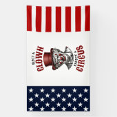 選ピエロ、サーカスのアンチおもしろいトランプ 横断幕 (縦)