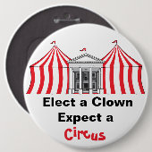 選ピエロ、サーカスのボタンを期待 缶バッジ (正面&裏面)