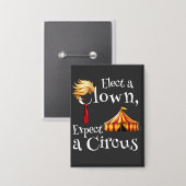 選ピエロ、サーカス政治長方形を期待 缶バッジ (正面/裏面)